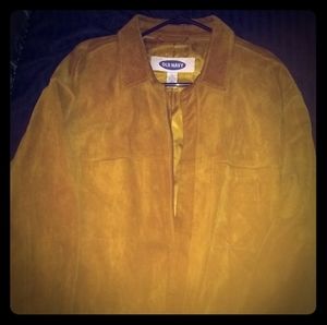 Mens old Navy suede leather coat